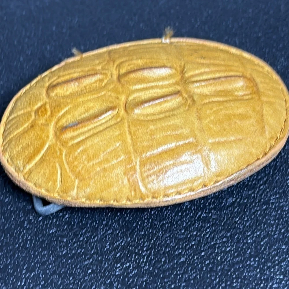 Vintage Moc Croc Leather Saddle Tan Interchangeable Western Buckle